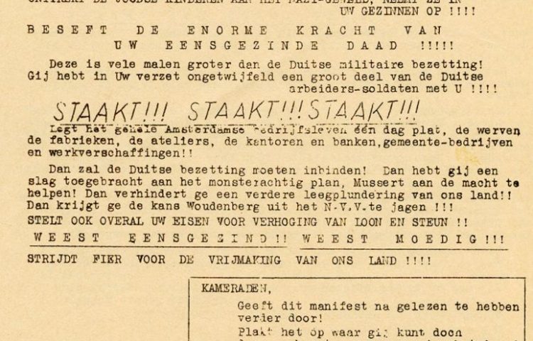 Pamflet Februaristaking 1941