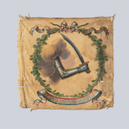Vaandel in goede staat van het 7e Bataljon uit de periode van de Bataafse Republiek