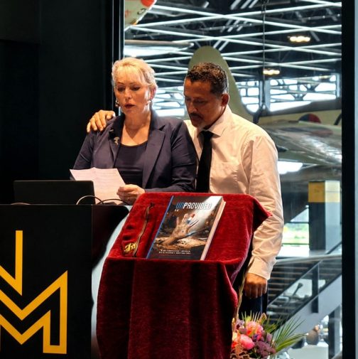 Kevin met zijn vrouw Johanna tijdens de boekpresentatie in het NMM